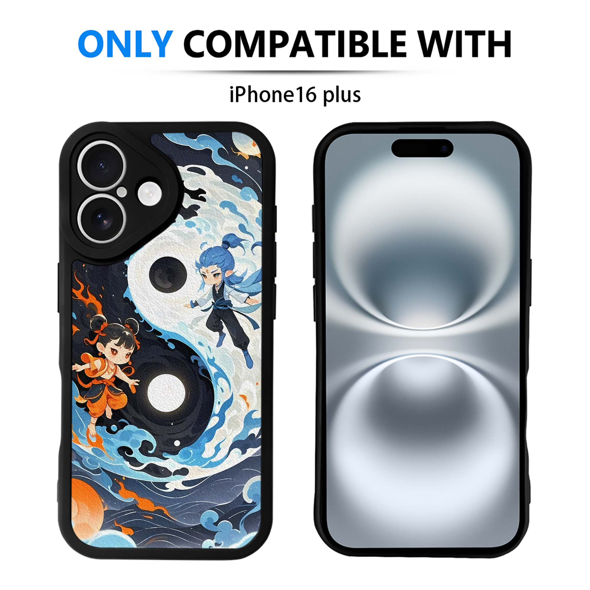 （画像用） Ne Zha 2 ナタ 魔童の大暴れ 【iPhone 16シリーズ対応】シリコンスマホケース（レザー調） 材質：シリコン